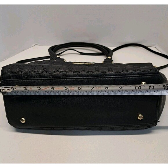 Betsey Johnson Quilted Satchel Black Bag - Picture 14 of 15